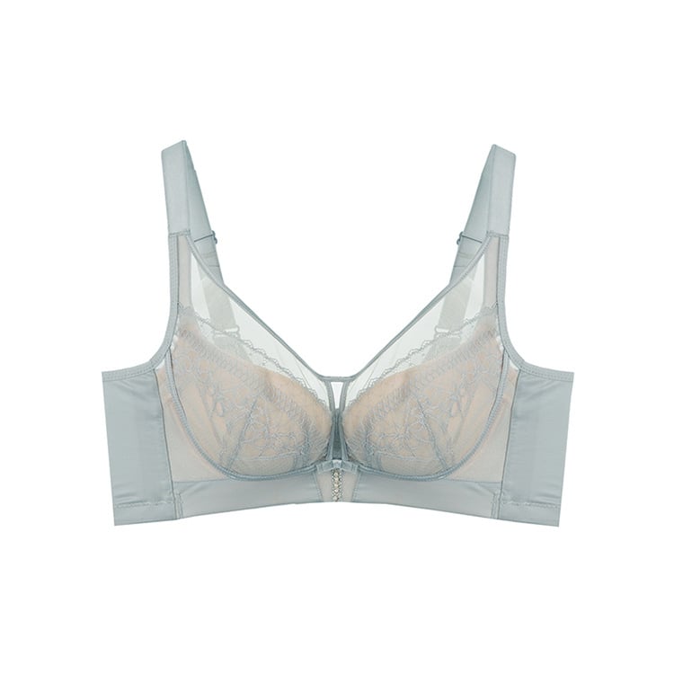 Mežģīnītā push-up krūšturis ar fiksētiem siksniņām, 3/4 kauss, vidēja kausa forma, aizmugurē četru rindu āķu aizdare, oder Modal 90–95%