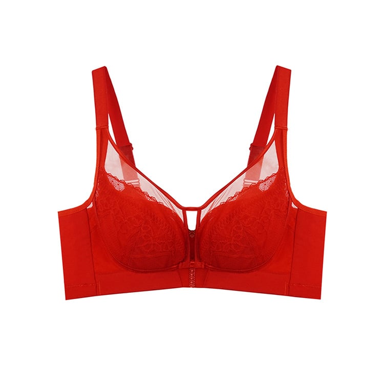 Mežģīnītā push-up krūšturis ar fiksētiem siksniņām, 3/4 kauss, vidēja kausa forma, aizmugurē četru rindu āķu aizdare, oder Modal 90–95%