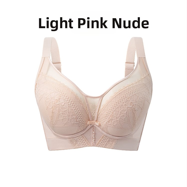 Mežģīnītā push-up krūšturis ar fiksētiem siksniņām, 3/4 kauss, vidēja kausa forma, aizmugurē četru rindu āķu aizdare, oder Modal 90–95%