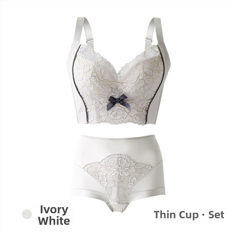 Krūšturis komplekts ar 3/4 kausiem, plāns veidots kauss, fiksētas plecu lencītes, mugurē sešas sprādzes, savilkšana un augšējā atbalsts