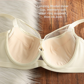 Kokvilnas krūštura komplekts | 3/4 kausi, augšējā daļa plāna, apakšējā daļa bieza | fiksētas dubultās siksnas | mugurējā aizdare ar trim āķu rindām