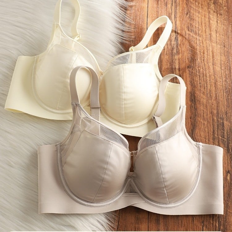 Kokvilnas krūštura komplekts | 3/4 kausi, augšējā daļa plāna, apakšējā daļa bieza | fiksētas dubultās siksnas | mugurējā aizdare ar trim āķu rindām