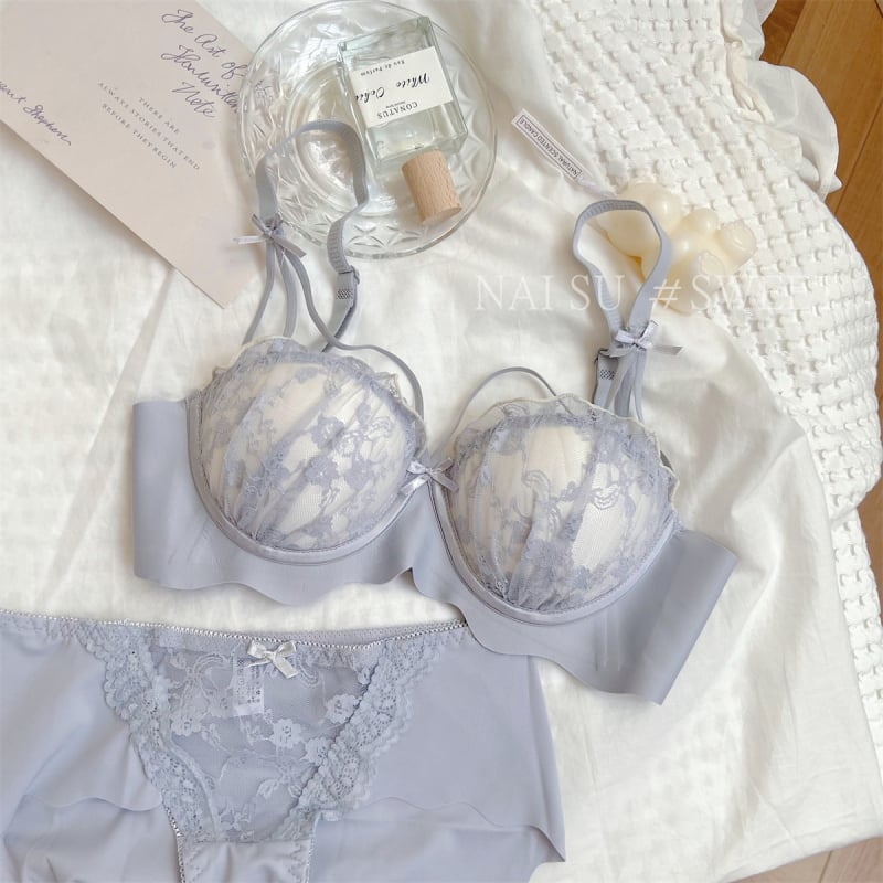 Čipkasts krūšu komplekts, push-up, regulējams, 3/4 kauss