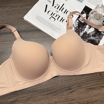 Push-up bezšuvju krūšturis ar sānu atbalstu, regulējamas dubultās siksnas, 3/4 kauss, ultra-plānas formētās krūzes, mīksts tērauda karkass