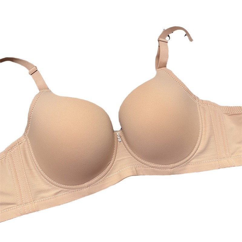 Push-up bezšuvju krūšturis ar sānu atbalstu, regulējamas dubultās siksnas, 3/4 kauss, ultra-plānas formētās krūzes, mīksts tērauda karkass