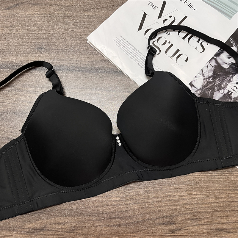 Push-up bezšuvju krūšturis ar sānu atbalstu, regulējamas dubultās siksnas, 3/4 kauss, ultra-plānas formētās krūzes, mīksts tērauda karkass