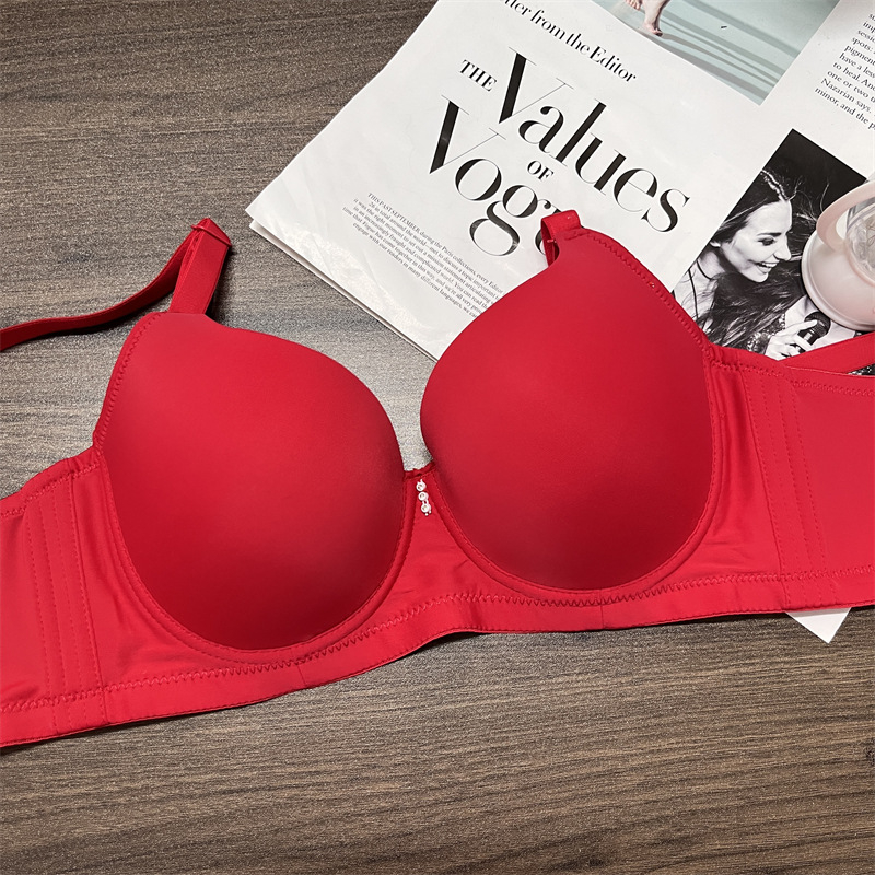 Push-up bezšuvju krūšturis ar sānu atbalstu, regulējamas dubultās siksnas, 3/4 kauss, ultra-plānas formētās krūzes, mīksts tērauda karkass