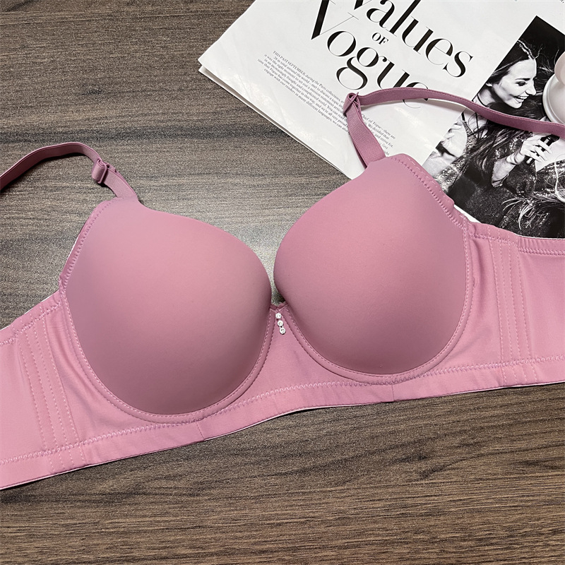 Push-up bezšuvju krūšturis ar sānu atbalstu, regulējamas dubultās siksnas, 3/4 kauss, ultra-plānas formētās krūzes, mīksts tērauda karkass