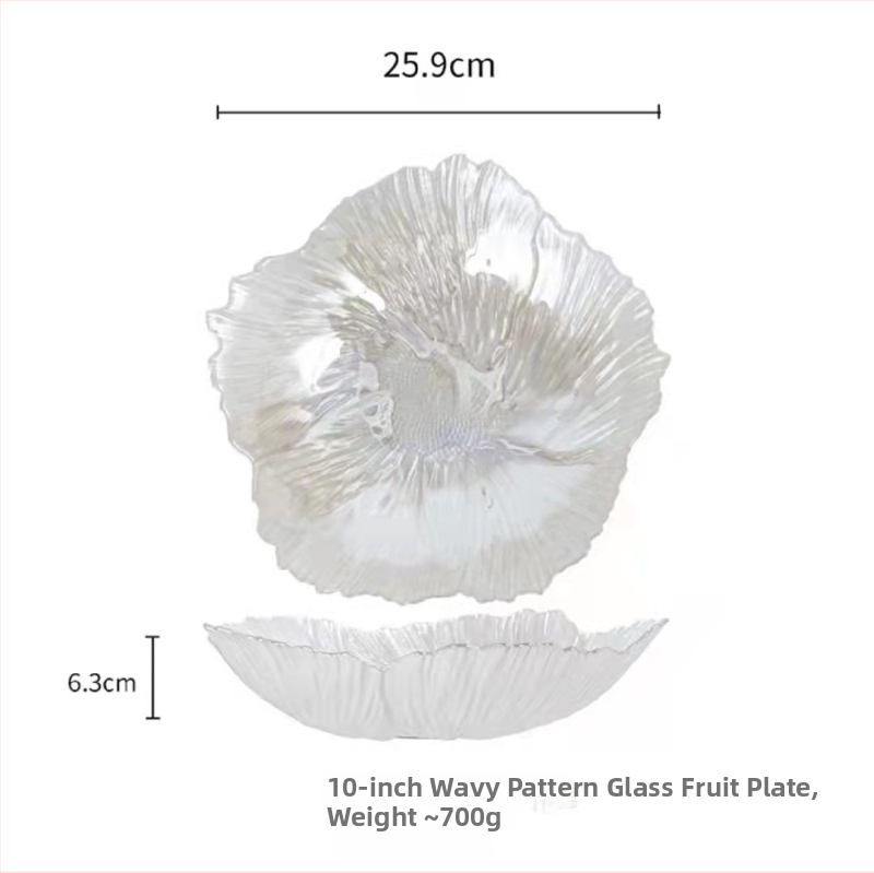 Jinghui γυάλινο πιάτο φρούτων – Nordic Wind στυλ, Πρώτης κατηγορίας ποιότητα, Απλό στυλ