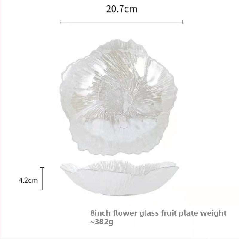 Jinghui γυάλινο πιάτο φρούτων – Nordic Wind στυλ, Πρώτης κατηγορίας ποιότητα, Απλό στυλ