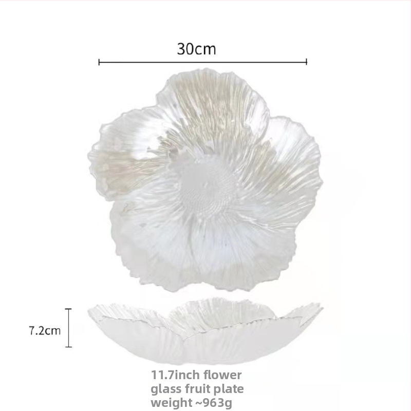 Jinghui γυάλινο πιάτο φρούτων – Nordic Wind στυλ, Πρώτης κατηγορίας ποιότητα, Απλό στυλ