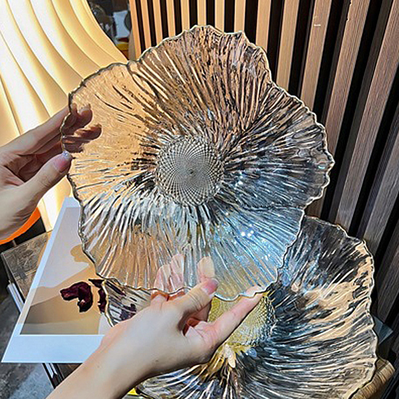 Jinghui γυάλινο πιάτο φρούτων – Nordic Wind στυλ, Πρώτης κατηγορίας ποιότητα, Απλό στυλ