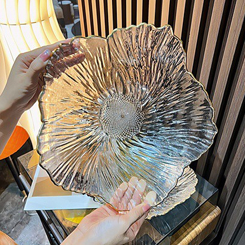 Jinghui γυάλινο πιάτο φρούτων – Nordic Wind στυλ, Πρώτης κατηγορίας ποιότητα, Απλό στυλ