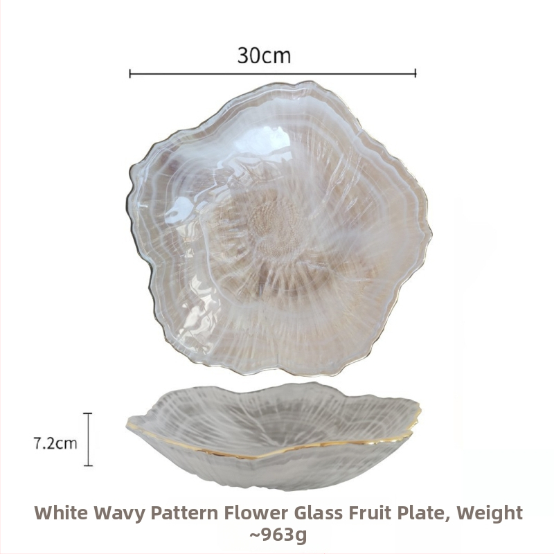 Jinghui γυάλινο πιάτο φρούτων – Nordic Wind στυλ, Πρώτης κατηγορίας ποιότητα, Απλό στυλ