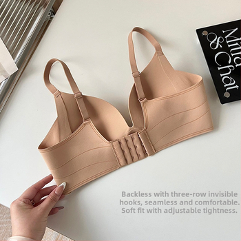 Bezšuvju glancēts push-up krūšturis sievietēm, neilons, kauss 3/4, aizmugures četru āķu aizdare, fiksētas siksnas, elpojoša mīksta atbalsta