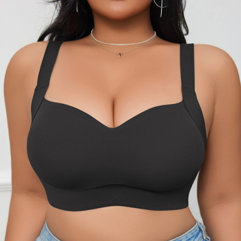 Plus-size bezšuvju push-up krūšturis, 3/4 kauss ar formētām kupām, neilona audums, elpojošs, fiksētas plecu siksnas