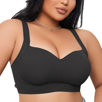 Plus-size bezšuvju push-up krūšturis, 3/4 kauss ar formētām kupām, neilona audums, elpojošs, fiksētas plecu siksnas