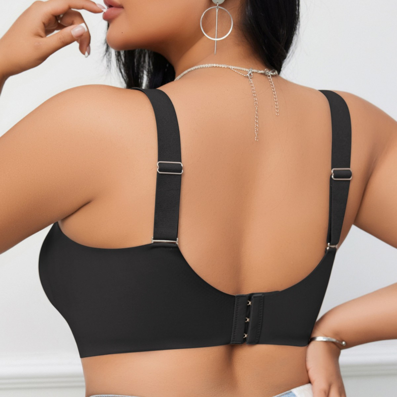 Plus-size bezšuvju push-up krūšturis, 3/4 kauss ar formētām kupām, neilona audums, elpojošs, fiksētas plecu siksnas