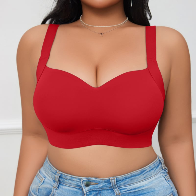 Plus-size bezšuvju push-up krūšturis, 3/4 kauss ar formētām kupām, neilona audums, elpojošs, fiksētas plecu siksnas