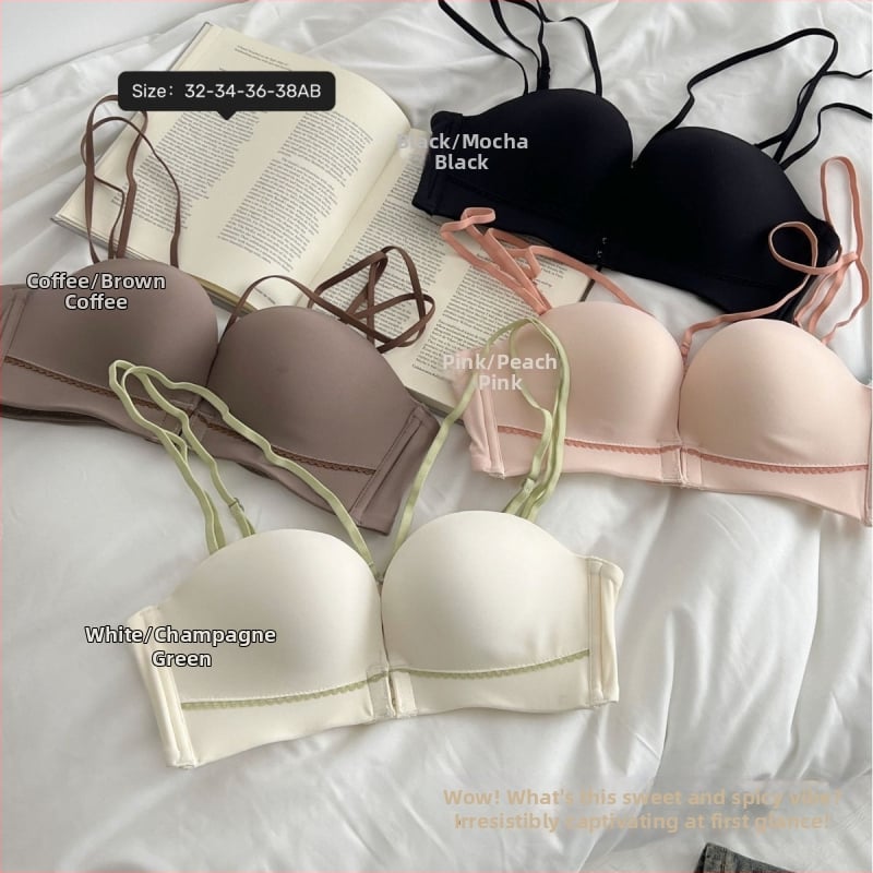 Push-up krūšturu komplekts ar dubultslāņa priekšējo aizdari, noņemamām siksniņām, bezšuvju muguras daļa, neilona audums