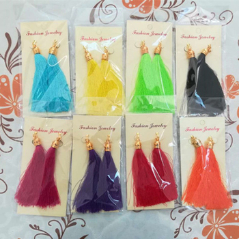 Auskaru pūciņām meitenēm - garas pūciņas, no plastmasas/rezinā, bērnu rotaslietas Nepāles stilā, pielāgojami