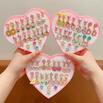 Bērnu ausu klipsi - rokdarbs, plastmasa/rezīns, Princeses sērija, vecums 3–10 gadi, neatkarīgs iepakojums