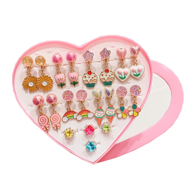 Bērnu ausu klipsi - rokdarbs, plastmasa/rezīns, Princeses sērija, vecums 3–10 gadi, neatkarīgs iepakojums