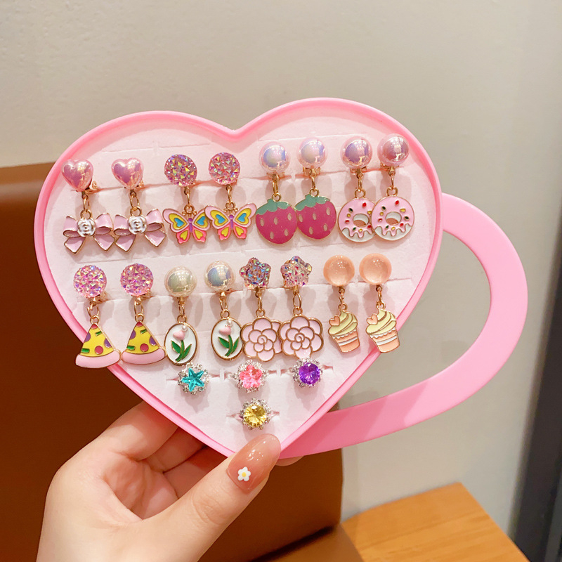 Bērnu ausu klipsi - rokdarbs, plastmasa/rezīns, Princeses sērija, vecums 3–10 gadi, neatkarīgs iepakojums