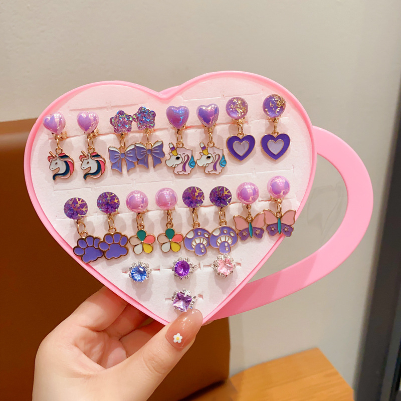 Bērnu ausu klipsi - rokdarbs, plastmasa/rezīns, Princeses sērija, vecums 3–10 gadi, neatkarīgs iepakojums