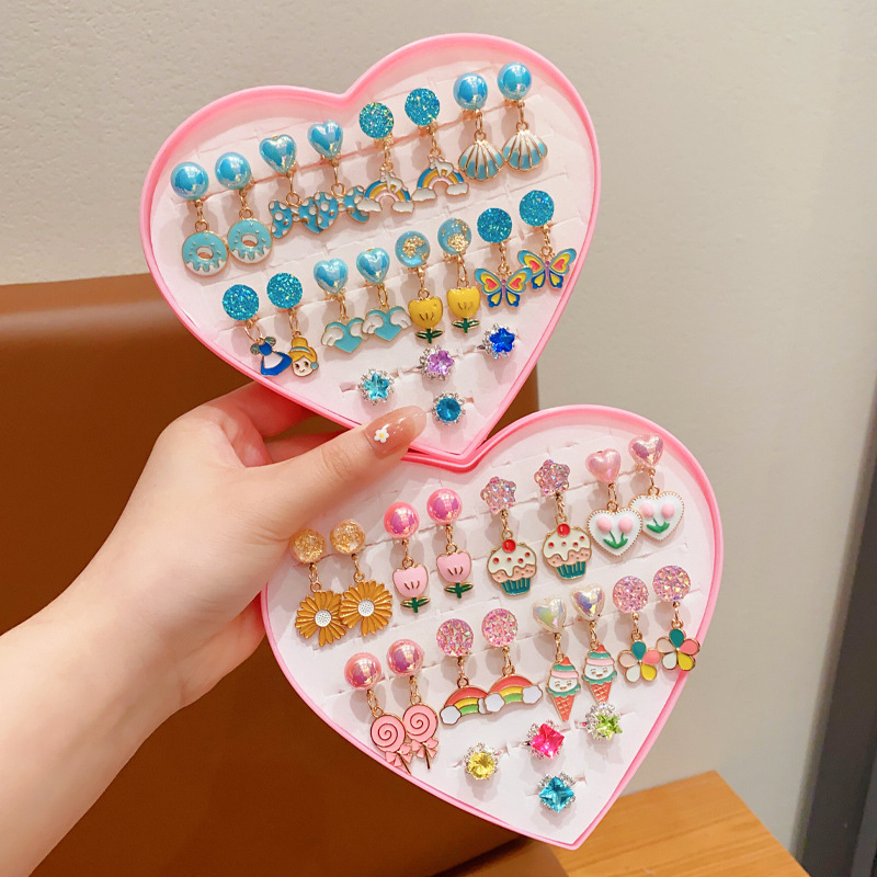 Bērnu ausu klipsi - rokdarbs, plastmasa/rezīns, Princeses sērija, vecums 3–10 gadi, neatkarīgs iepakojums