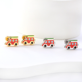 Kõrvarõngad pardimotiiviga — roostevabast terasest, elektroplaaditud kate, originaalne disain lastele