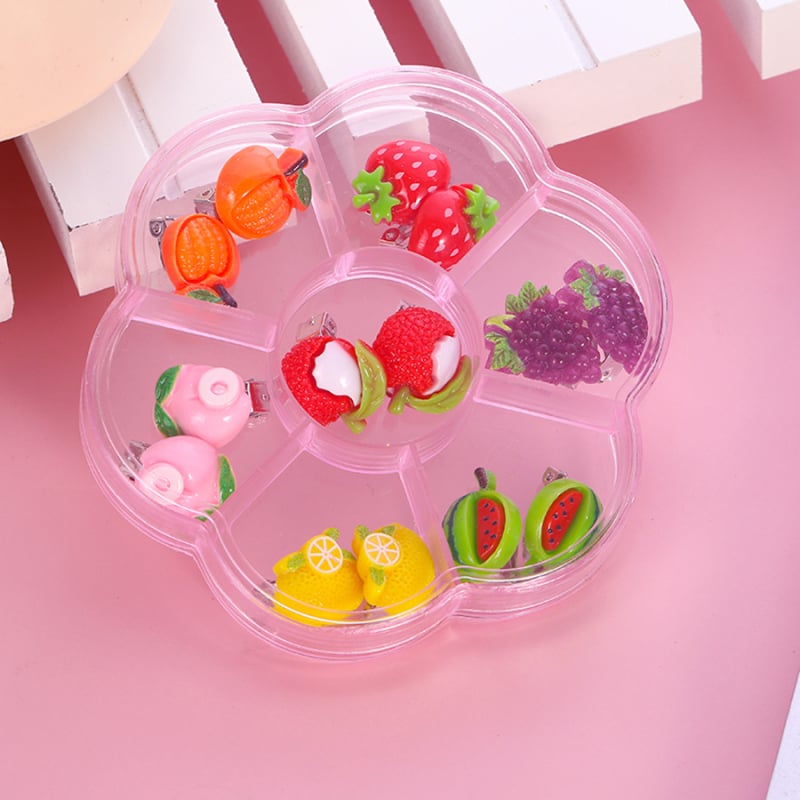 Naušnice-klipse za djecu od akrila — oblici srca i likovi iz crtanih filmova, silikonske podloške, ručna izrada