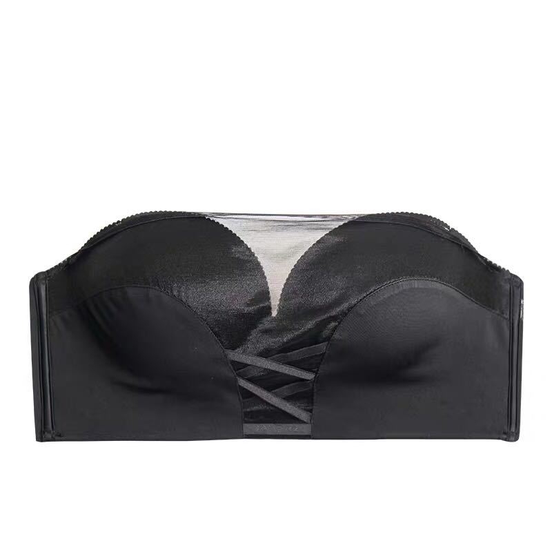 Bezšuvju krūšturis bez plecu siksnām ar push-up efektu, 3/4 kauss, formēti kausi (augšējie plāni / apakšējie biezi), aizmugurē trīs rindu āķi