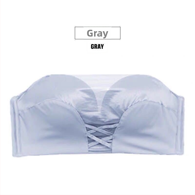 Bezšuvju krūšturis bez plecu siksnām ar push-up efektu, 3/4 kauss, formēti kausi (augšējie plāni / apakšējie biezi), aizmugurē trīs rindu āķi