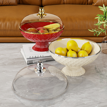 Плодова чиния с капак, запечатана и защита от прах, пластмасова; марка Other Homes; стил лайт лукс и ретро