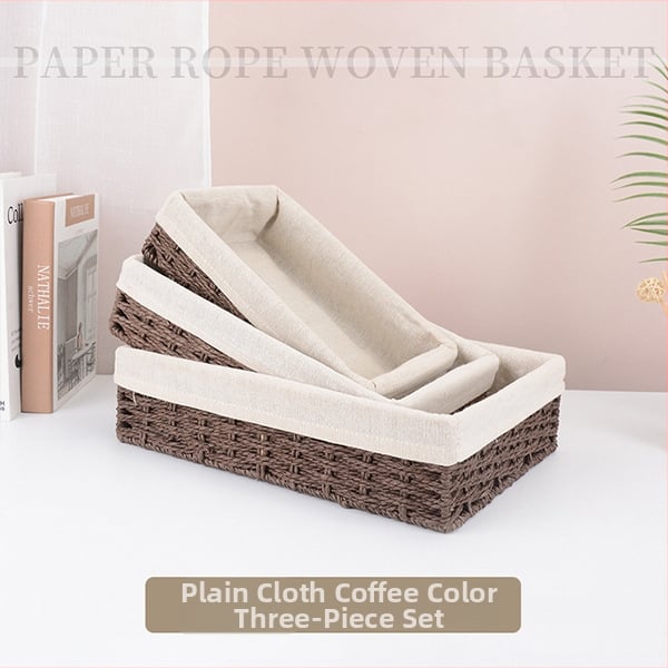 Plietots uzglabāšanas grozs galda lietošanai, papīra auklas dizains, modelis 126, mūsdienīgs minimālisma stils