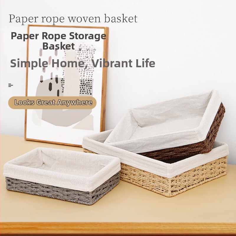Plietots uzglabāšanas grozs galda lietošanai, papīra auklas dizains, modelis 126, mūsdienīgs minimālisma stils
