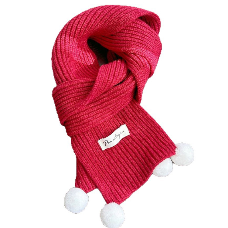 Dječji vuneni pleteni šal, unisex, jednobojan, glatko tkanje, zimska toplina