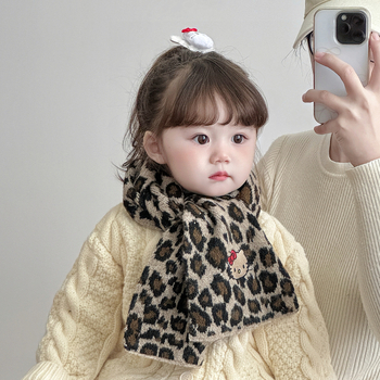 Šal s leopard uzorkom za zimu, warp-knit tkanina, Jacquard obrada, dugački trak