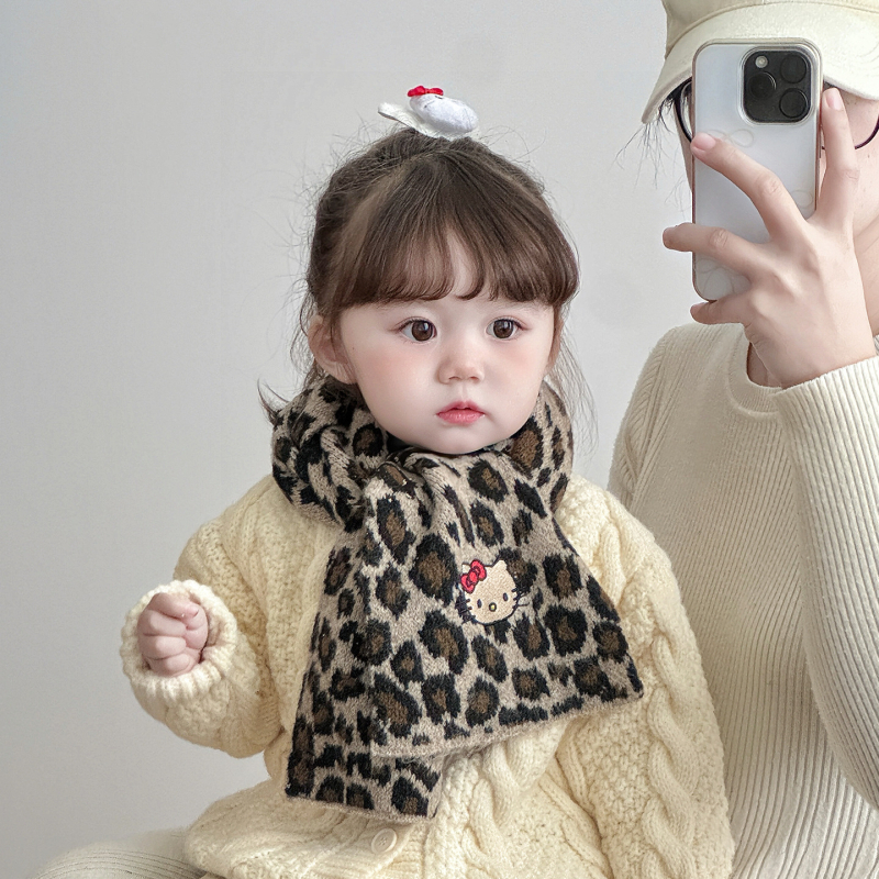 Šal s leopard uzorkom za zimu, warp-knit tkanina, Jacquard obrada, dugački trak