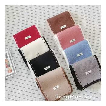 Dječji šal s rubnim rubom u korejskom stilu – unisex, pleteni materijal, jacquard, zima/jesen