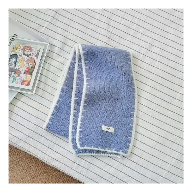 Dječji šal s rubnim rubom u korejskom stilu – unisex, pleteni materijal, jacquard, zima/jesen