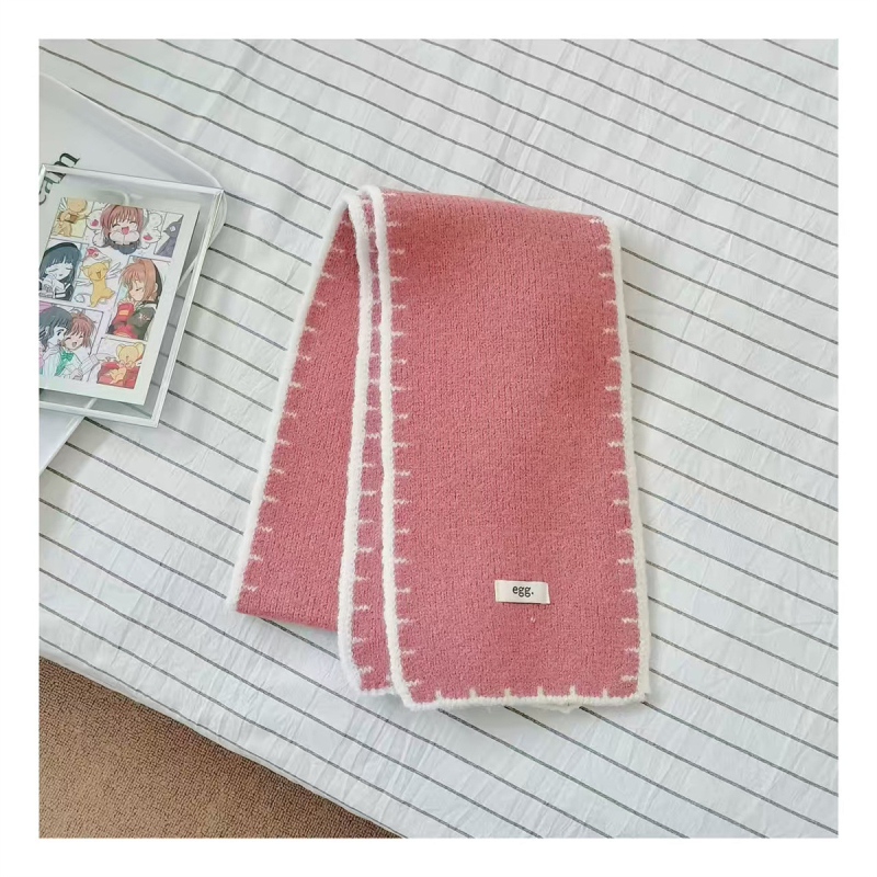Dječji šal s rubnim rubom u korejskom stilu – unisex, pleteni materijal, jacquard, zima/jesen