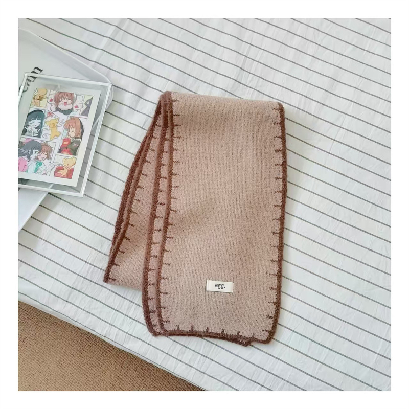 Dječji šal s rubnim rubom u korejskom stilu – unisex, pleteni materijal, jacquard, zima/jesen