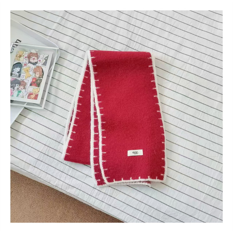 Dječji šal s rubnim rubom u korejskom stilu – unisex, pleteni materijal, jacquard, zima/jesen