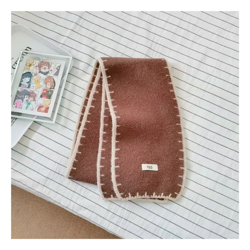 Dječji šal s rubnim rubom u korejskom stilu – unisex, pleteni materijal, jacquard, zima/jesen