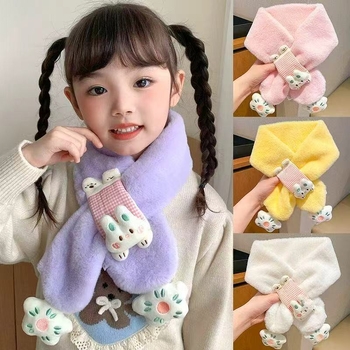 Bērnu šalle no flīsa, karikatūras raksts, Warp Knit šūšana, silta ziemai un pavasarim