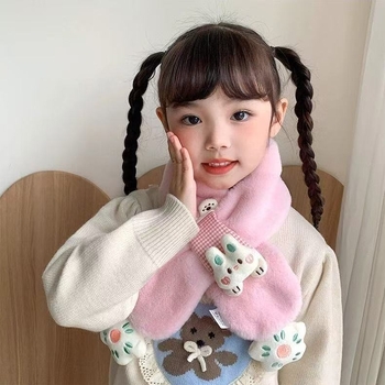 Bērnu šalle no flīsa, karikatūras raksts, Warp Knit šūšana, silta ziemai un pavasarim