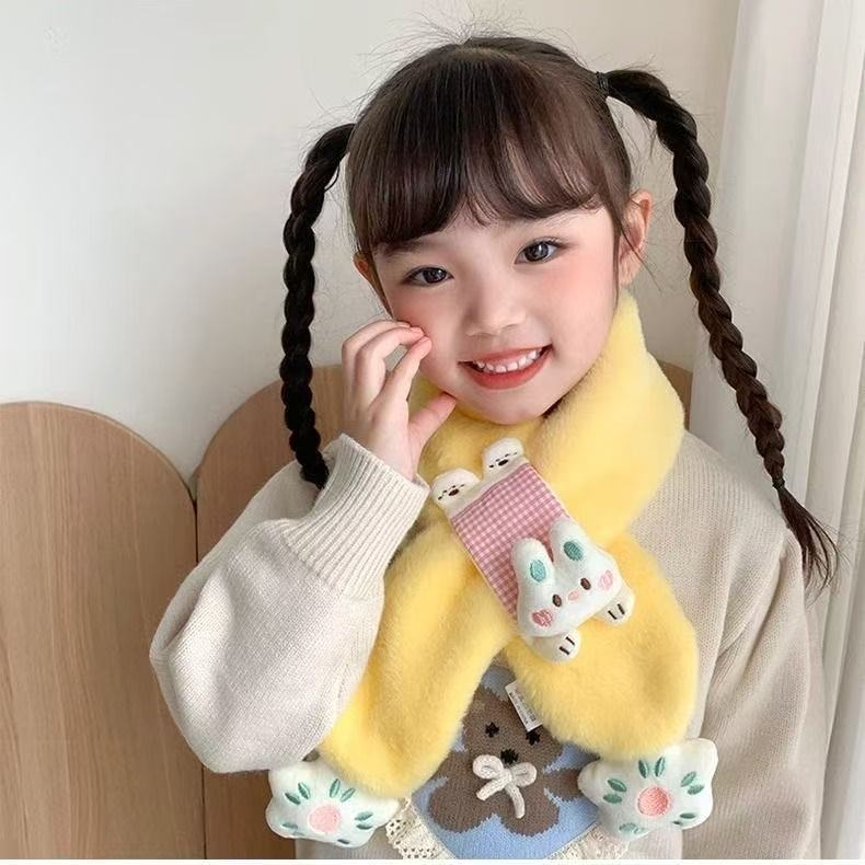 Bērnu šalle no flīsa, karikatūras raksts, Warp Knit šūšana, silta ziemai un pavasarim