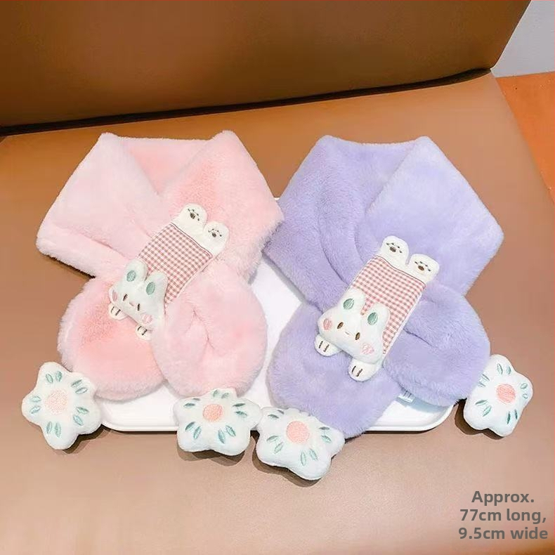 Bērnu šalle no flīsa, karikatūras raksts, Warp Knit šūšana, silta ziemai un pavasarim